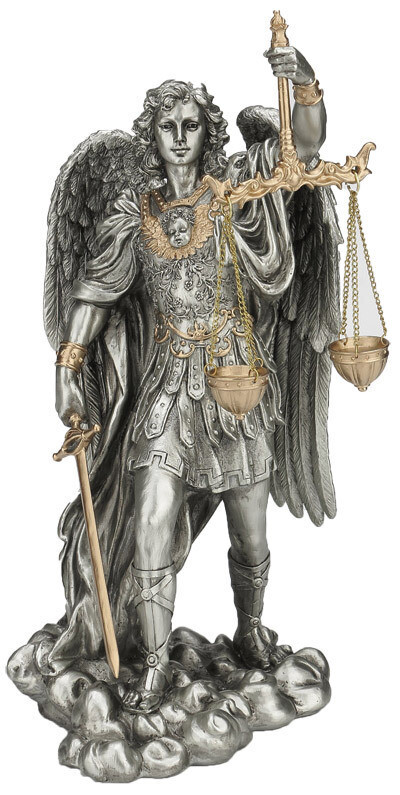 11&quot; St. Michael Scales/Justice Pewter Golden Highlights