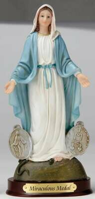 12" Our Lady of the Miraculous Medal Statue