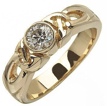 14kt Gold Celtic Solitaire Ring (1 x .25 ct.) Brilliant Cut Diamond