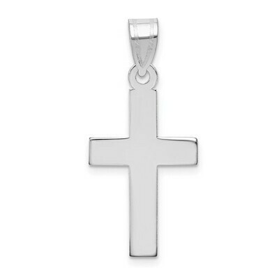 14kt White Gold Polished Cross Pendant (Medium)