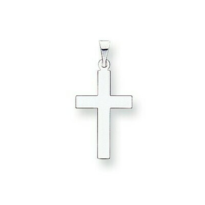 14kt White Gold Polished Cross Pendant (Small)