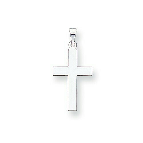 14kt White Gold Polished Cross Pendant (Small)