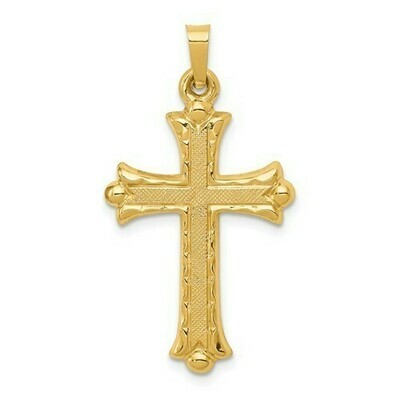 14kt Gold Large Hollow Cross Pendant