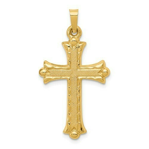 14kt Gold Large Hollow Cross Pendant