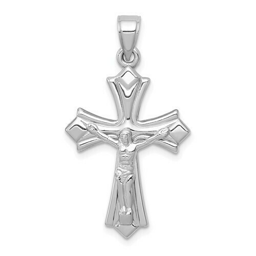 14kt White Gold Reversible Crucifix/Cross Pendant