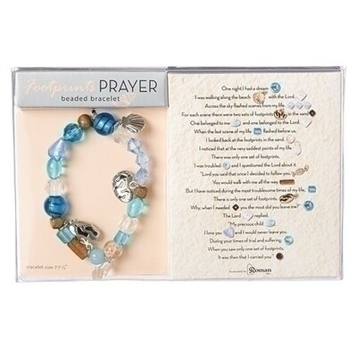 Adult Footprints Prayer Bracelet
