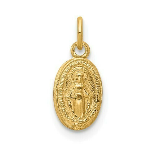 14kt Gold Tiny Miraculous Medal Charm