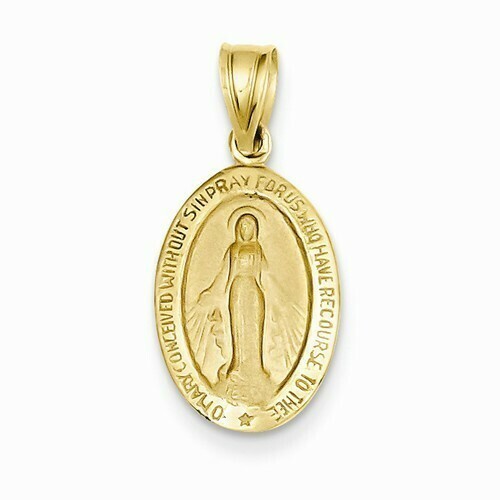 14kt Gold Miraculous Medal Pendant