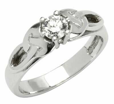 14kt White Gold Trinity Solitaire Ring (1 x .25ct) Brillant Cut Diamond