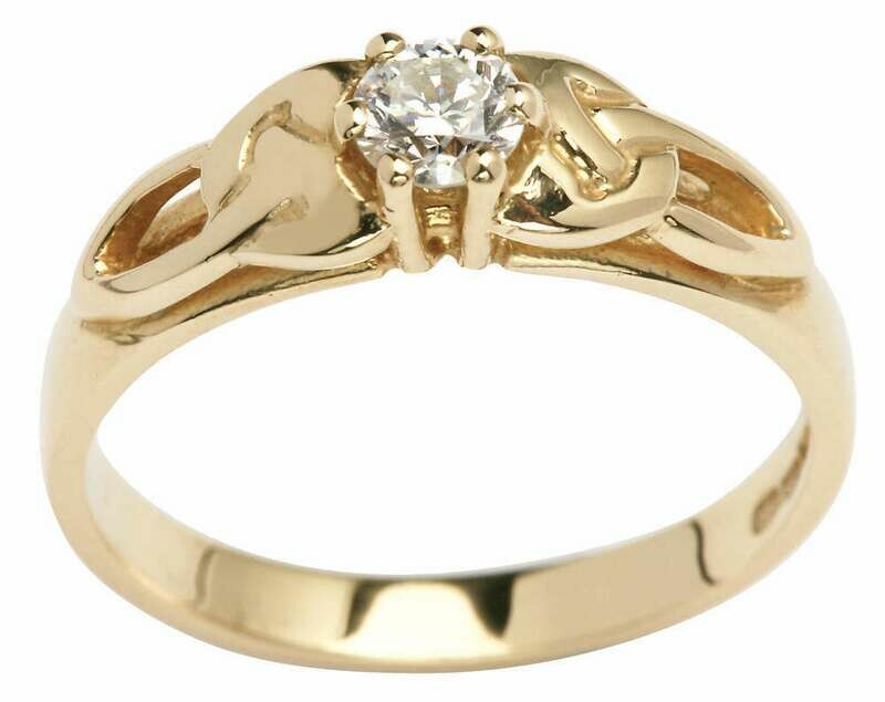 14kt Yellow Gold Trinity Solitaire Ring (1 x .25ct.) Brilliant Cut Diamond