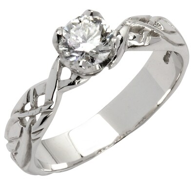 18kt White Gold Livia Solitaire Round Setting with One Brilliant Cut Diamond
