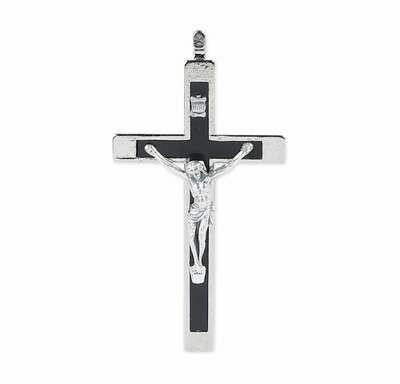 2  3/4&quot; Black Inlay Crucifix