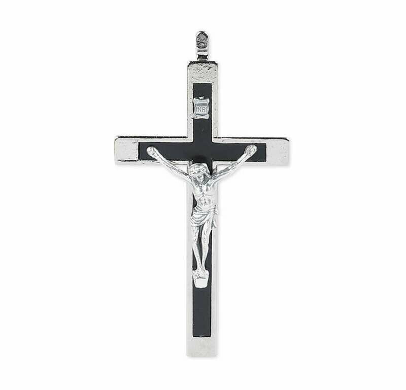 2  3/4&quot; Black Inlay Crucifix