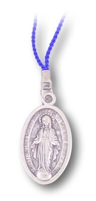 1 9/16&quot; Miraculous Medal on a 30&quot; Blue Cord
