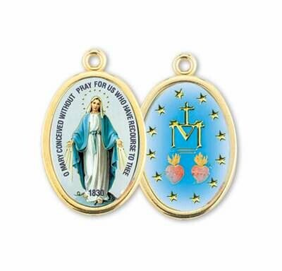 7/8&quot; Enameled Miraculous Medal