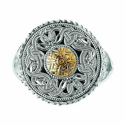 Celtic Warrior® Sterling Silver 18K Bead Signet Ring