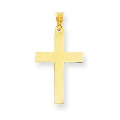 14kt Gold Polished Cross Pendant (Large)