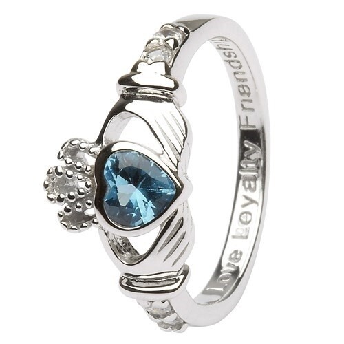 Claddagh December Birthstone Ring