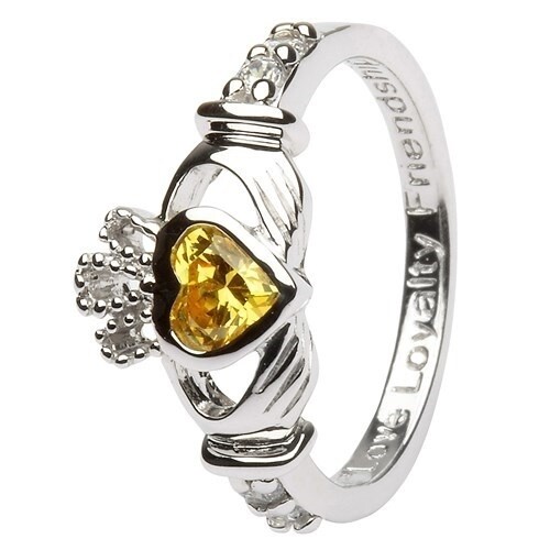 Claddagh November Birthstone Ring