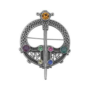 Large Celtic Stone Set Tara Brooch