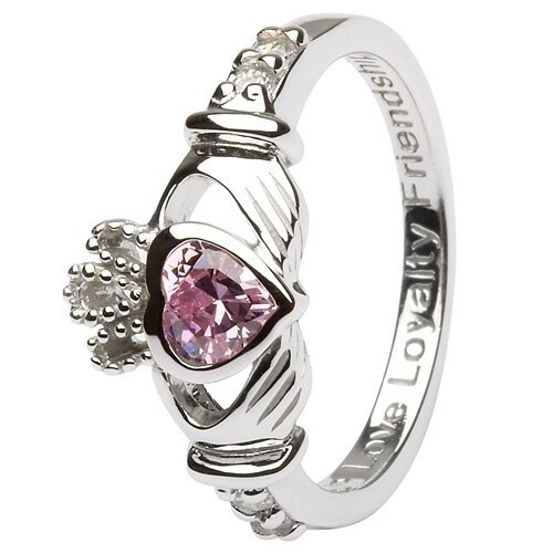 Claddagh October Birthstone Ring