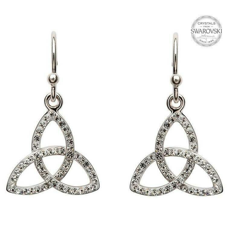 Trinity Knot Earrings Embellished with Swarovski® Crystals