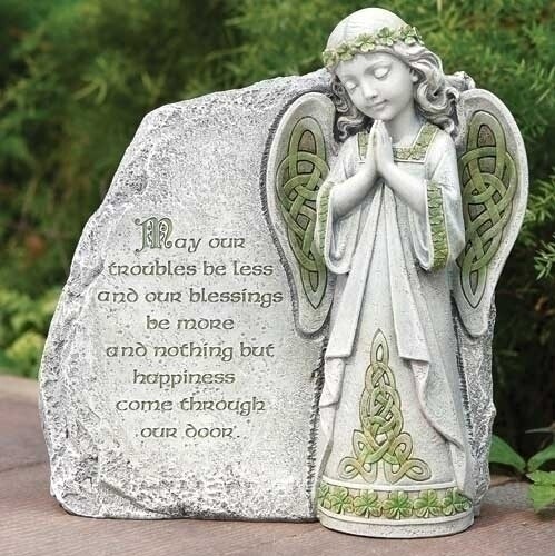 9.75&quot; Irish Angel Garden Stone