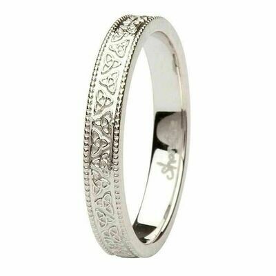 Celtic Trinity Knot 14kt White Gold Wedding Ring