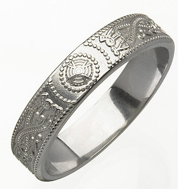 Mens 14kt Gold Narrow An Ri Wedding Band
