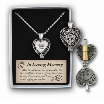 Always in My Heart Pewter Memorial Locket