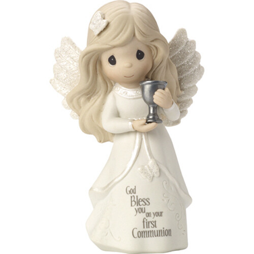 Bisque Porcelain &quot;God Bless You On Your First Communion&quot; Angel Figurine