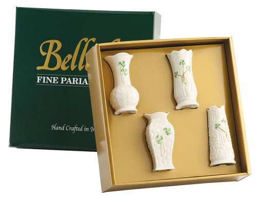 Belleek Shamrock Mini Vases (Set of 4)