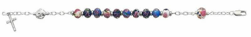 Adult Multi-Colored Crystal Rosary Bracelet