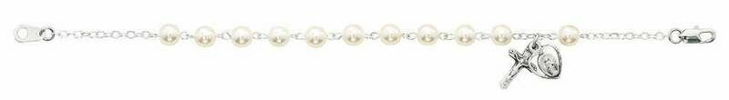 Adult Glass Pearl Rosary Bracelet