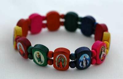 Brazilian Wood Bracelet- for Adults, Various Saints, Multi-Colors