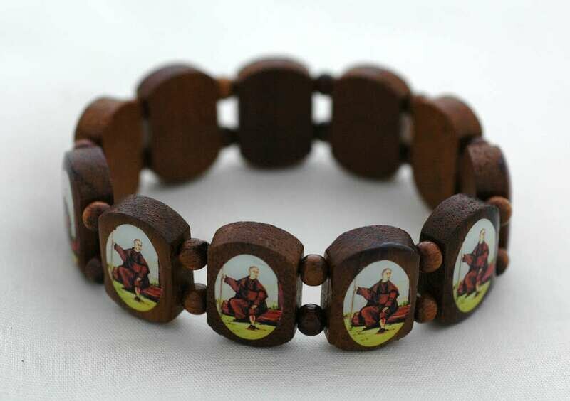 Brazilian Wood Bracelet- St. Peregrine Disc.