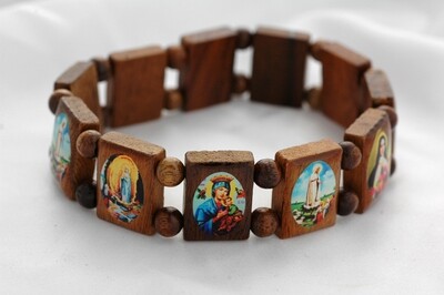 Brazilian Wood Bracelet- Various Saints, XL Fit