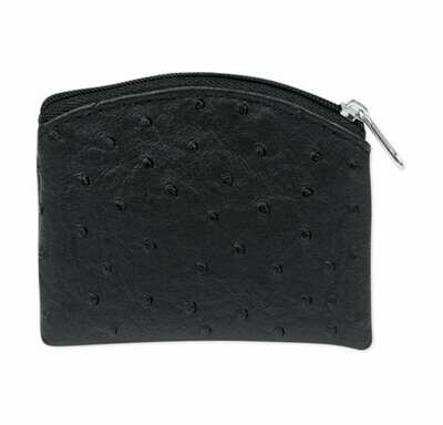 Rosary Pouch- Black Soft Ostrich Skin Leatherette Pouch