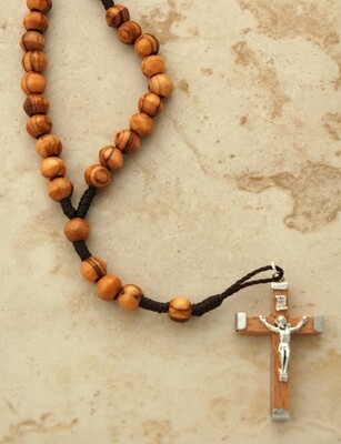 Olive Wood Rosary on Cord