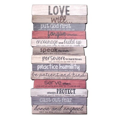 Love Stacked Wood Plaque