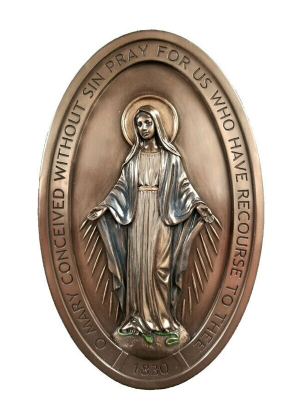 Miraculous Medal Plaque Cold Cast Bronze Miraculous Medal Plaque Cold Cast Bronze