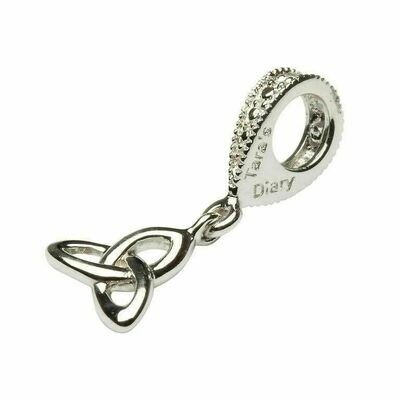 Celtic Diamond Set Trinity Knot Dangle Bead