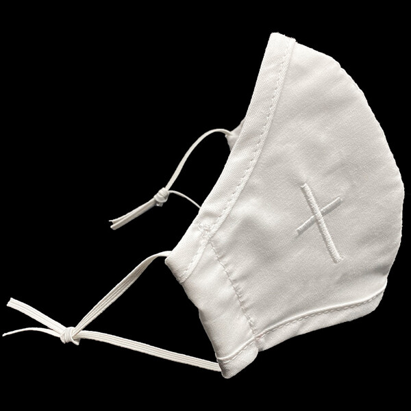 Adult White Mask with Cross