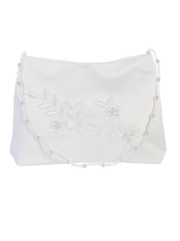 Satin Bag with Lace Applique