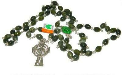 Connemara Marble Rosary- Oval Beads