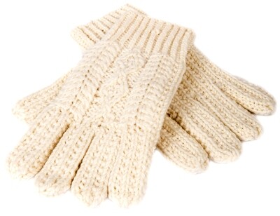 Adult Aran Handknit Gloves