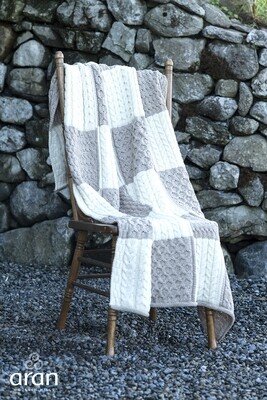 Aran Checkered Knit Blanket