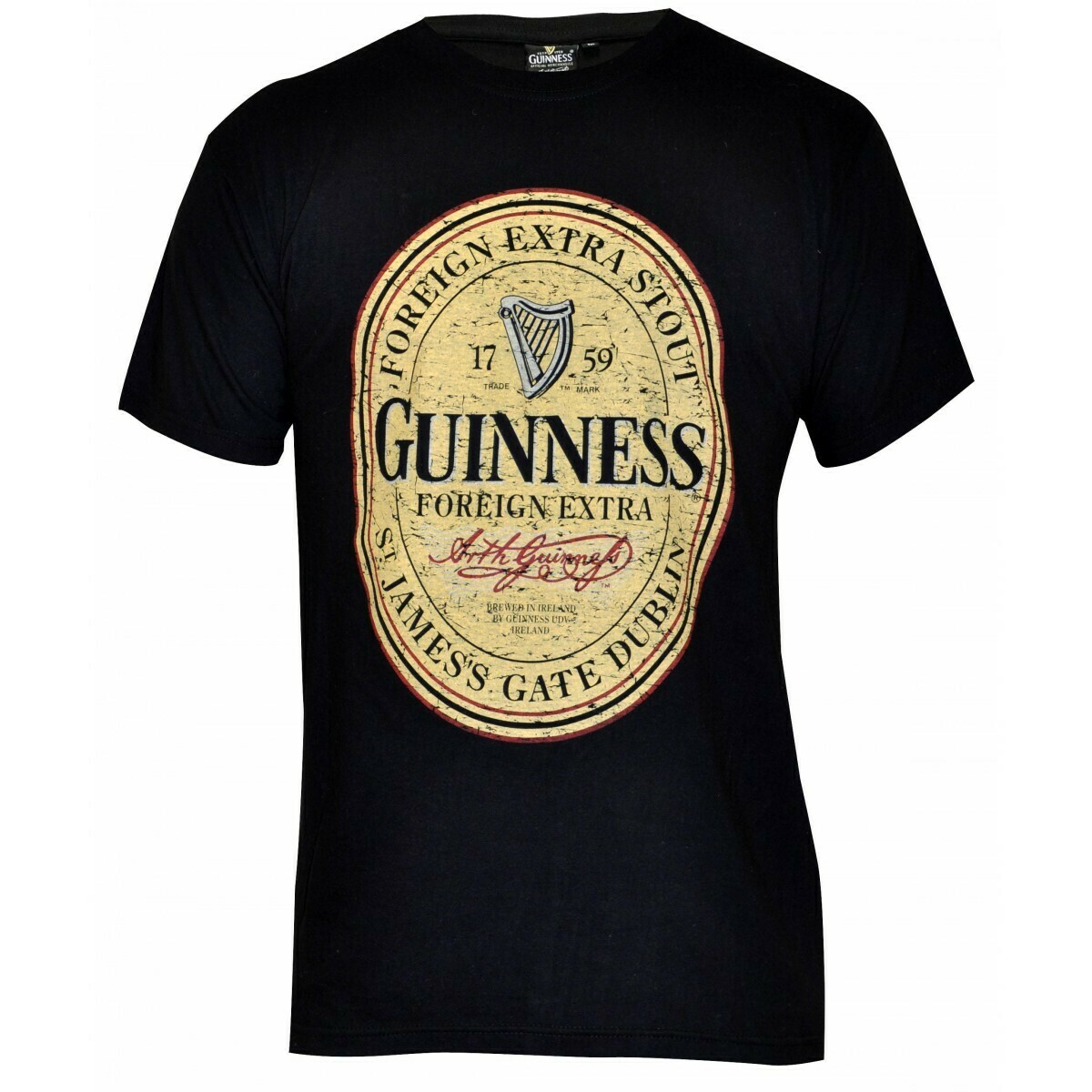 Guinness® Black Distressed English Label Tee