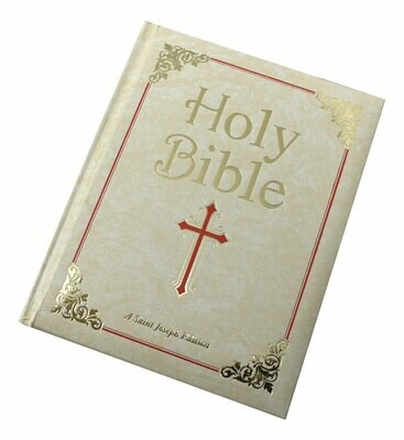 New Catholic Bible Family Edition- White, Simulated Leather