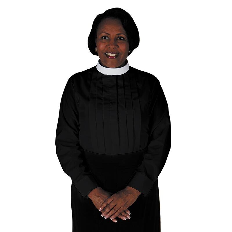 R.J. Toomey™ Women&#39;s Black Neckband Long Sleeve Blouse Disc.